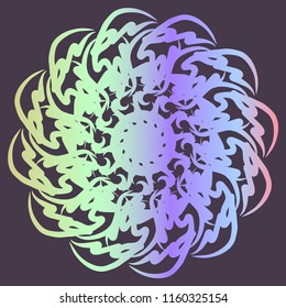 Colorful watercolor mandala. Round pattern. Ornament. Flowers. Invitation, t-shirt print. Tattoo element.Vector illustration.