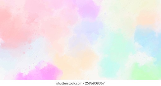 Colorful watercolor pastel background. Beautiful pastel watercolor abstract background. Vector illustration.