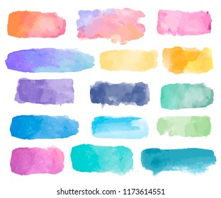 Colorful watercolor patch background vector