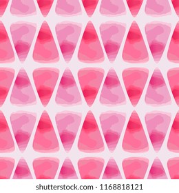 Colorful watercolor pattern with triangle abstract pink colors. Trendy water color background vector illustration.