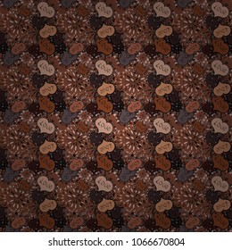 Colorful watercolor romantic texture. Vector illustration. Seamless pattern watercolor hearts seamless background. Brown, black, neutral, orange and gray watercolor heart pattern.