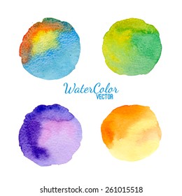 Colorful Vector Isolated Watercolor Paint Circles Stock Vector (Royalty ...