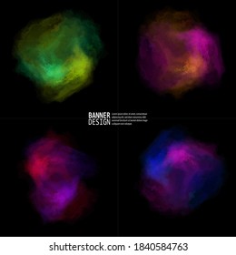 Colorful watercolor Space Galaxy Backgrounds set. Vector Illustration for artwork, party flyers, posters, banners.