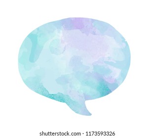 Colorful watercolor speech bubble vector