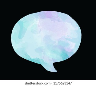 Colorful watercolor speech bubble vector