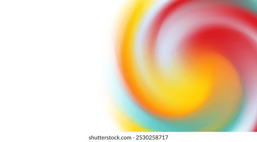 Colorful Watercolor Spiral Gradient Background. Vibrant Wallpaper. Abstract Business Banner. Illustration. Copy Space