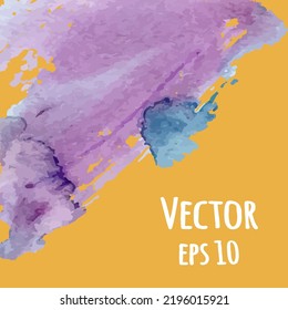 Colorful watercolor splash background. Vector illustration eps 10. Elements for design. Can be used for cards, patterns, blogs, art shop, logo, badge, postcard, poster, banner, web. 
