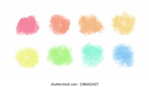 Colorful watercolor splash set for your design, vector.
