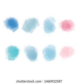 Colorful watercolor splash set for your design, vector.
