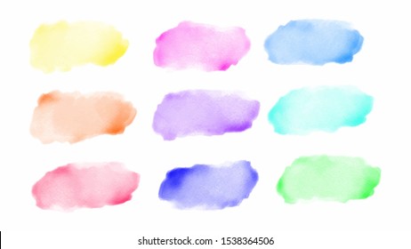 Colorful watercolor splash set for your design, vector.
