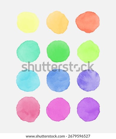 Colorful watercolor splashes or blots. Vector illustration