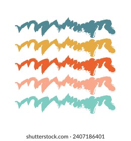 Colorful watercolor splashes. Colorful vector watercolor brush strokes. Rainbow colors watercolor paint. Highlight brush strokes is isolated on a white background