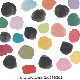 Colorful Watercolor Spots Abstract Art