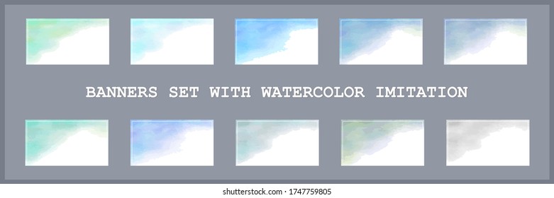 colorful watercolor spots vector imitation of watercolor, a set of light multi-colored backgrounds for business cards posters banners office printing