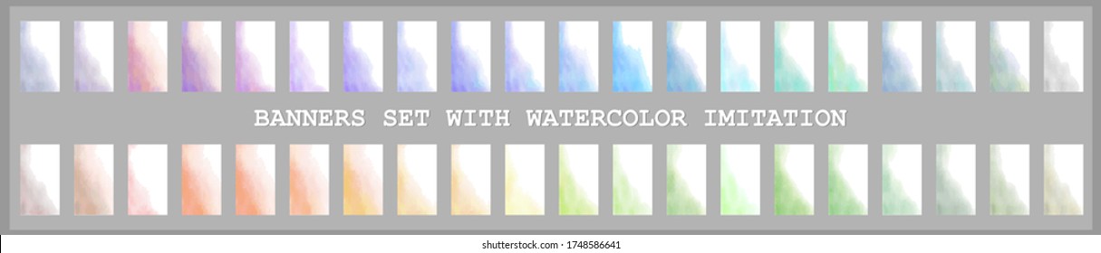 colorful watercolor spots vector imitation of watercolor, a set of light multi-colored backgrounds for business cards posters banners office printing