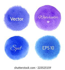 Colorful watercolor stains on a white background. Elements for design. Vector illustration.
