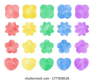 Colorful watercolor style frame set