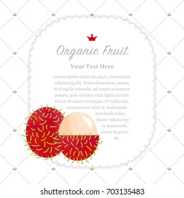 Colorful watercolor texture nature organic fruit memo frame rambutan