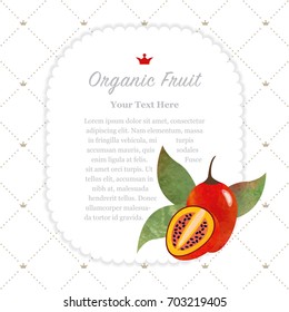 Colorful watercolor texture nature organic fruit memo frame tamarillo betaceum