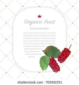 Colorful watercolor texture nature organic fruit memo frame red mulberry