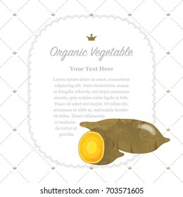 Colorful watercolor texture nature organic vegetable memo frame sweet potato