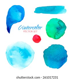 Colorful watercolor texture set of vector banners. Background, icon. logo, design template for Corporate, Media, Technology style.