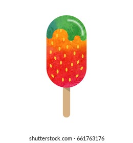 Colorful watercolor texture vector   ice cream sweet summer dessert