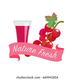 Colorful watercolor texture vector nature organic fresh fruit juice banner red currant