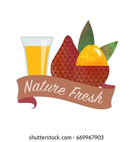 Colorful watercolor texture vector nature organic fresh fruit juice banner salak