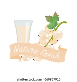 Colorful watercolor texture vector nature organic fresh fruit juice banner white currant