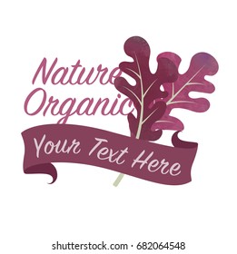 Colorful watercolor texture vector nature organic vegetable banner oakleaf