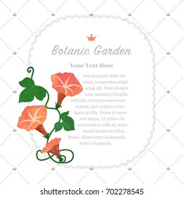 Colorful watercolor texture vector nature botanic garden memo frame orange morning glory