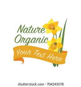 Colorful watercolor texture vector nature botanic garden flower banner daffodil