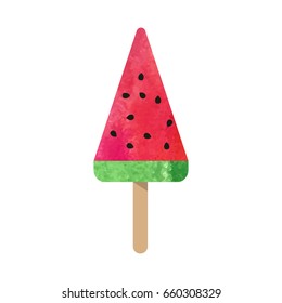 Colorful watercolor texture vector popsicle ice cream sweet summer dessert