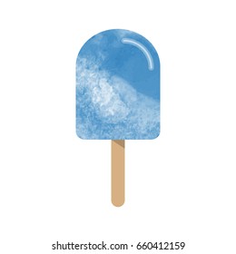 Colorful watercolor texture vector popsicle ice cream sweet summer dessert
