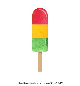 Colorful watercolor texture vector popsicle ice cream sweet summer dessert