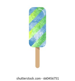 Colorful watercolor texture vector popsicle ice cream sweet summer dessert