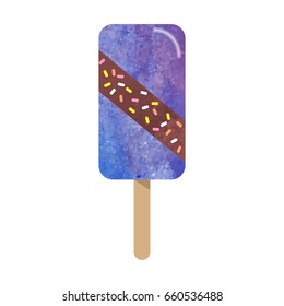 Colorful watercolor texture vector popsicle ice cream sweet summer dessert