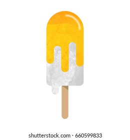 Colorful watercolor texture vector popsicle ice cream sweet summer dessert