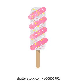 Colorful watercolor texture vector popsicle ice cream sweet summer dessert