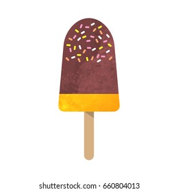 Colorful watercolor texture vector popsicle ice cream sweet summer dessert