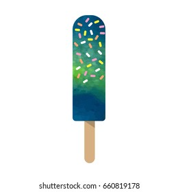 Colorful watercolor texture vector popsicle ice cream sweet summer dessert