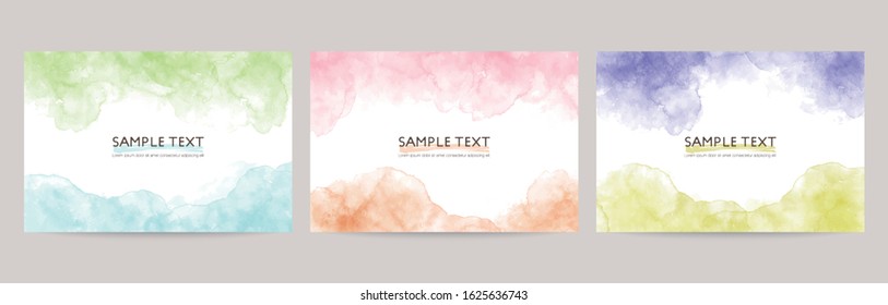 colorful watercolor vector background set