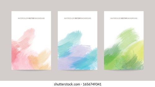 colorful watercolor vector background set