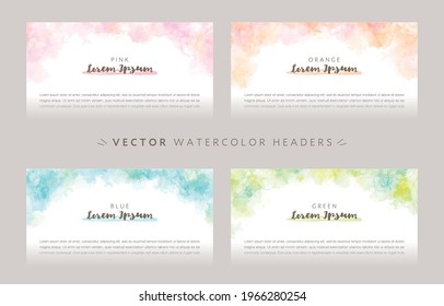 colorful watercolor vector background set