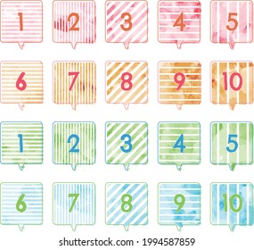 colorful watercolor vector speech bubbles set