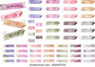 colorful watercolor vector sticky notes