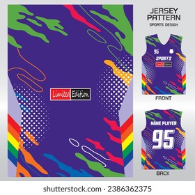 Colorful watercolors pattern design, illustration, textile background for sports t-shirt, football jersey shirt mockup for football club. consistent front view