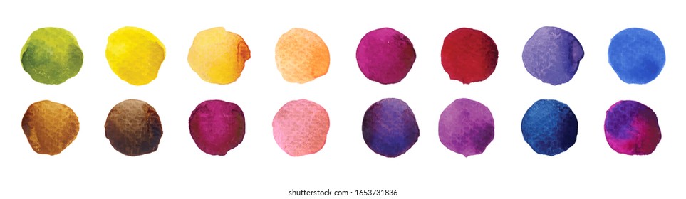 Colorful Watercolour Circles. Color drawing. Decorative backdrop vector