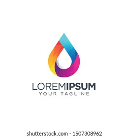 colorful waterdrop logo. oil logo. modern liquid logo nature.